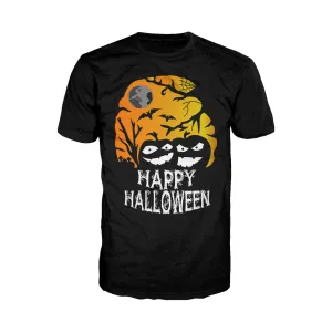 Halloween Hipster Happy Official Men's T-shirt (Black)
