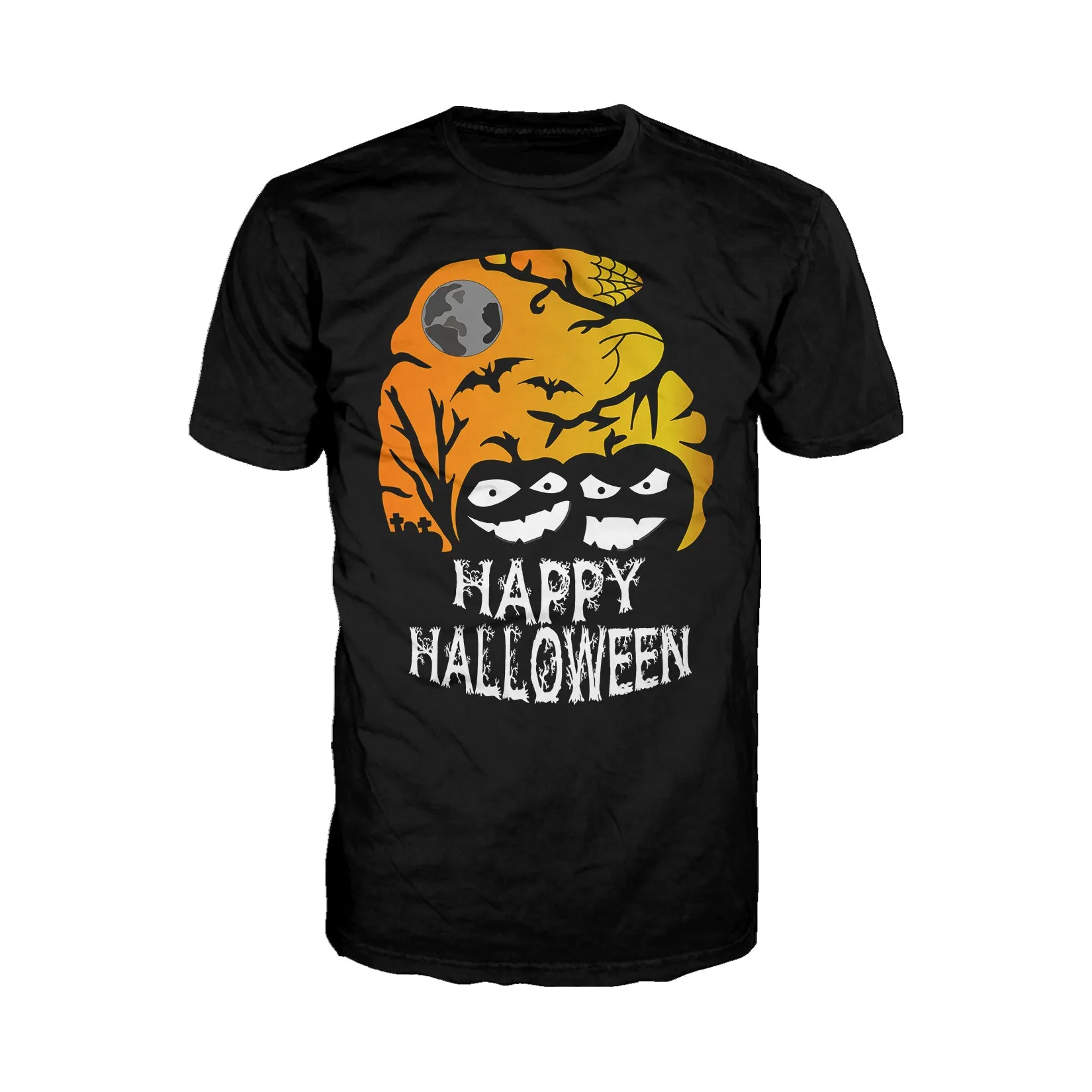 Halloween Hipster Happy Official Men's T-shirt (Black)