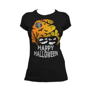 Halloween Hipster Happy Official Women's T-shirt (Black)