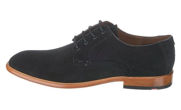 Handcrafted Black Suede Derby Shoes for Men