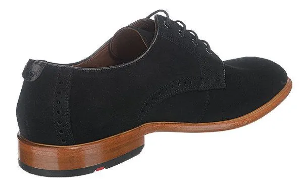 Handcrafted Black Suede Derby Shoes for Men