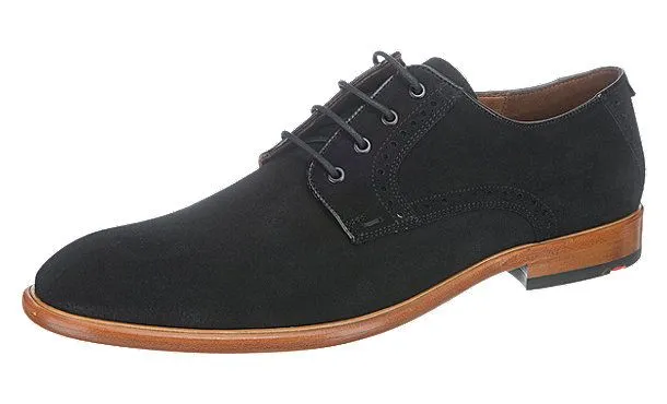 Handcrafted Black Suede Derby Shoes for Men