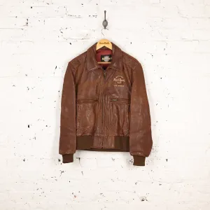 Hard Rock Cafe Los Angeles 90s Leather Jacket - Brown - S