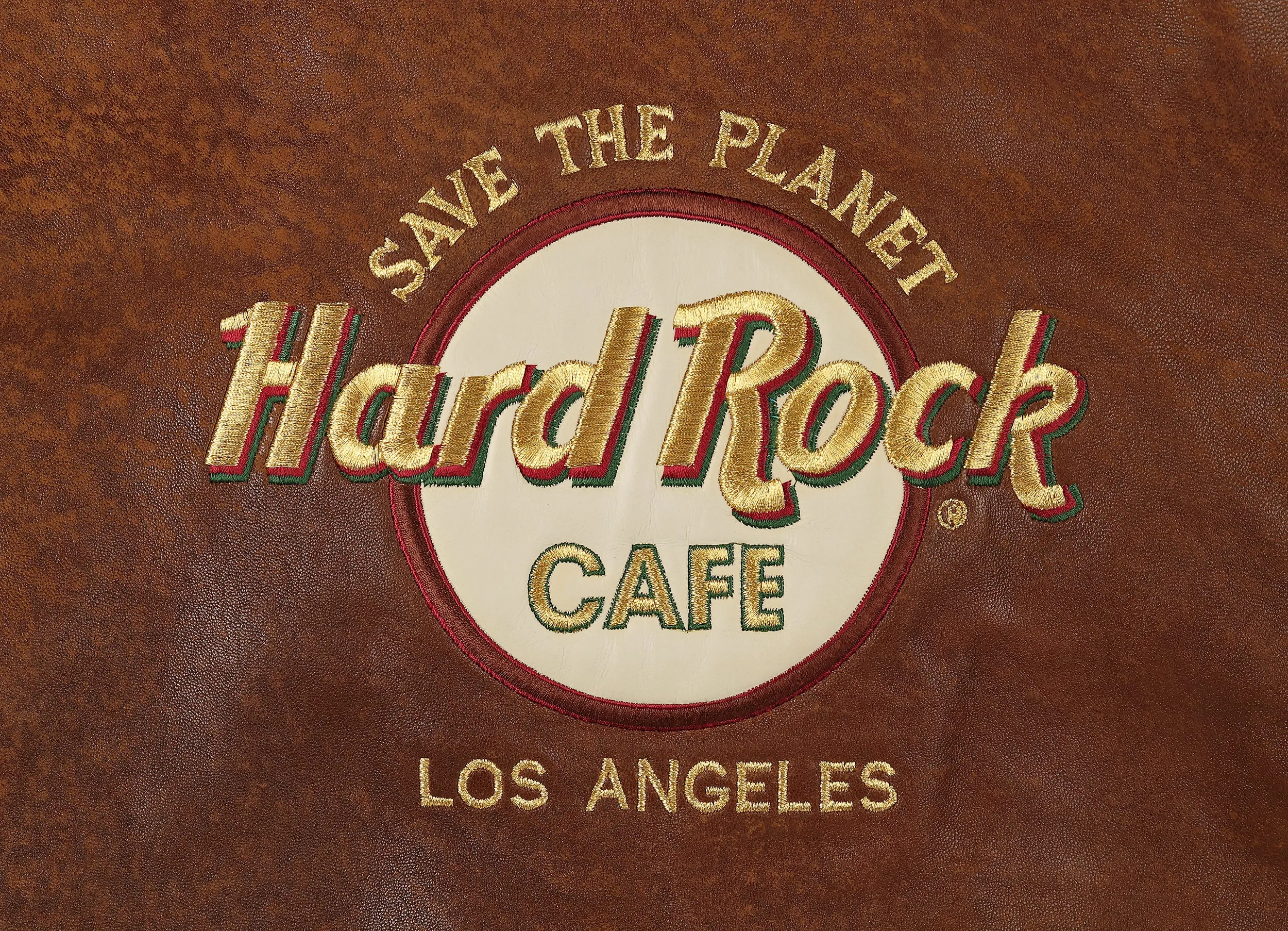 Hard Rock Cafe Los Angeles 90s Leather Jacket - Brown - S