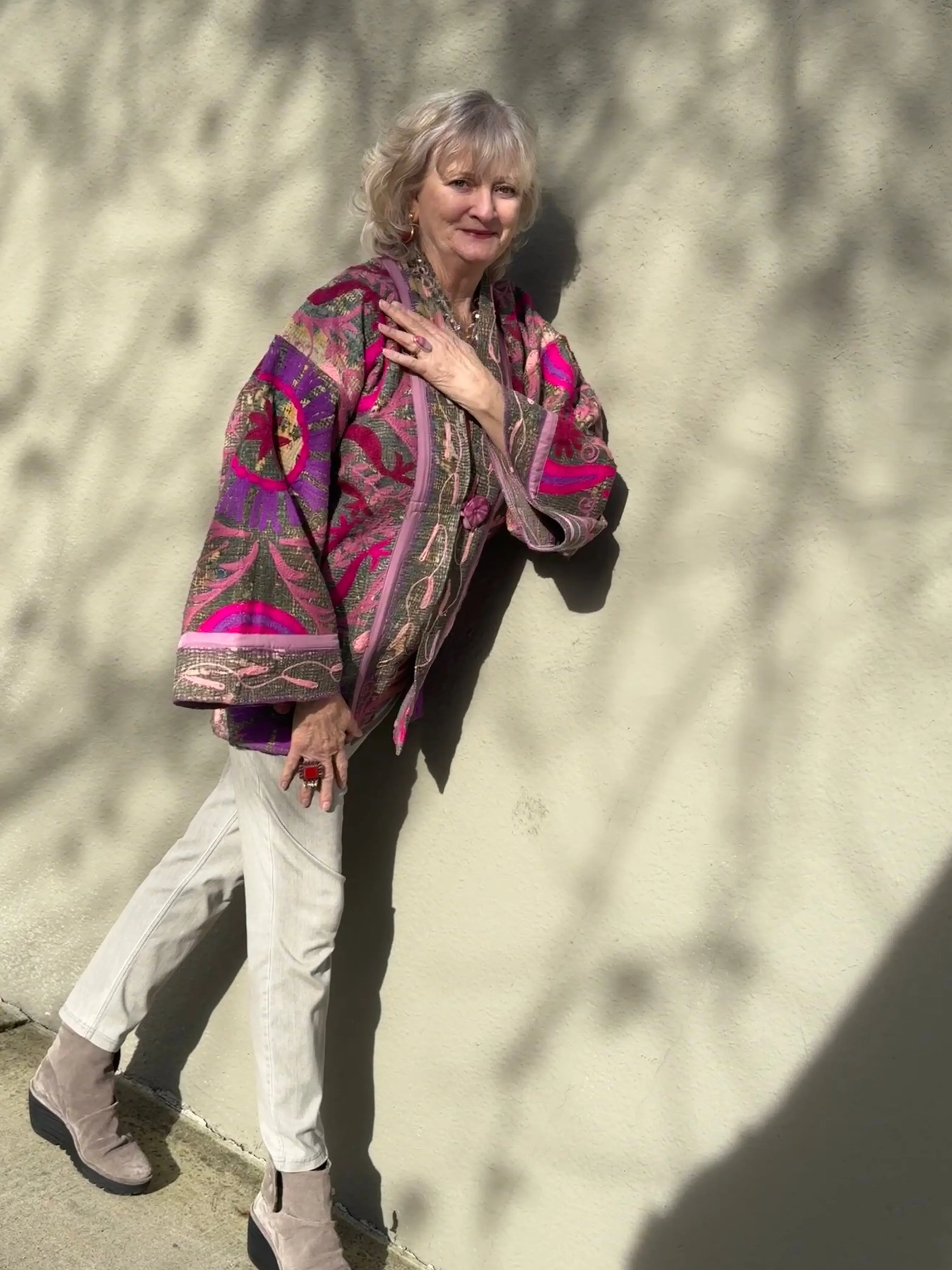 HARDLY GRAY SHABBY CHIC QUILTED KIMONO