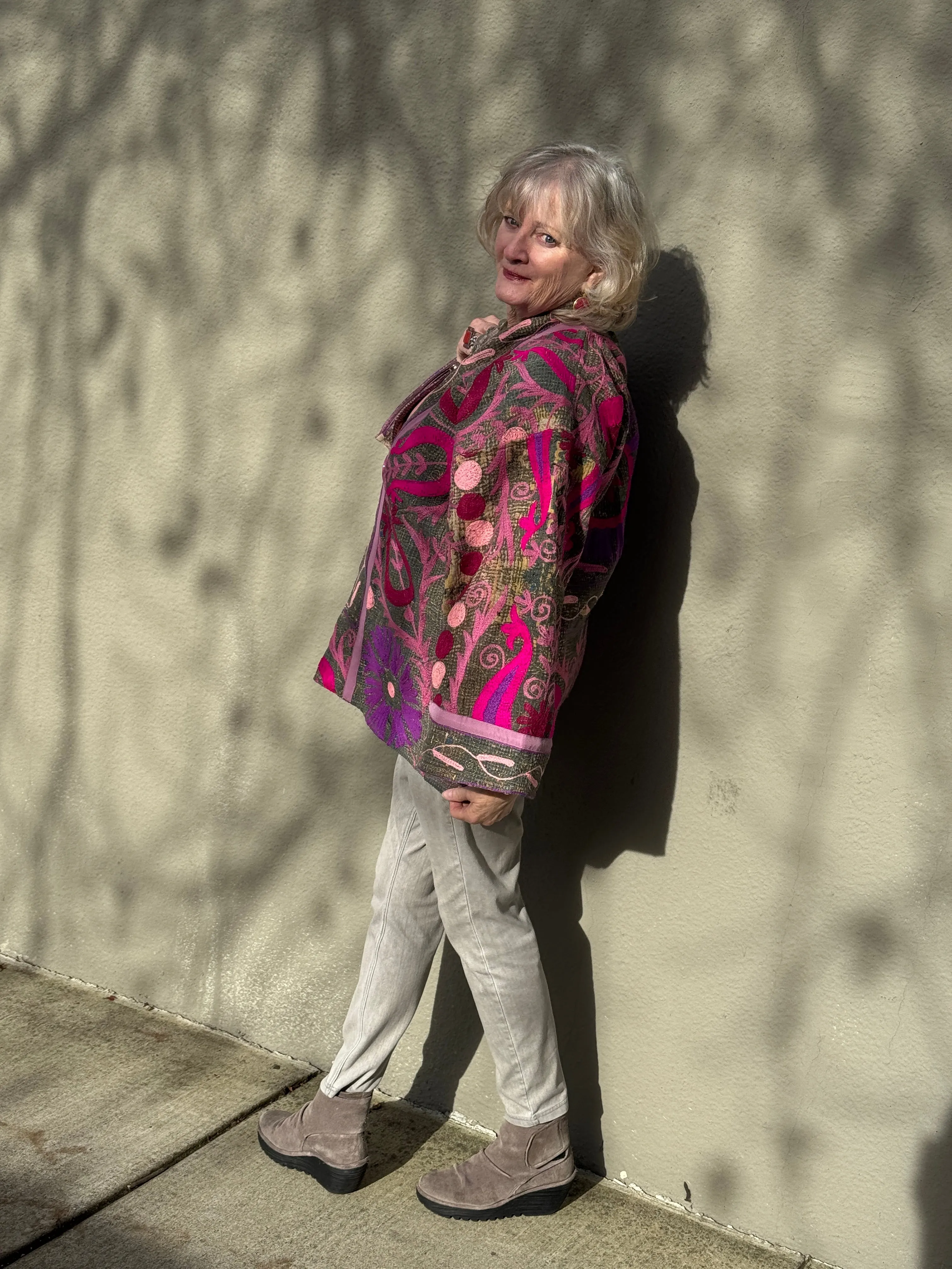 HARDLY GRAY SHABBY CHIC QUILTED KIMONO