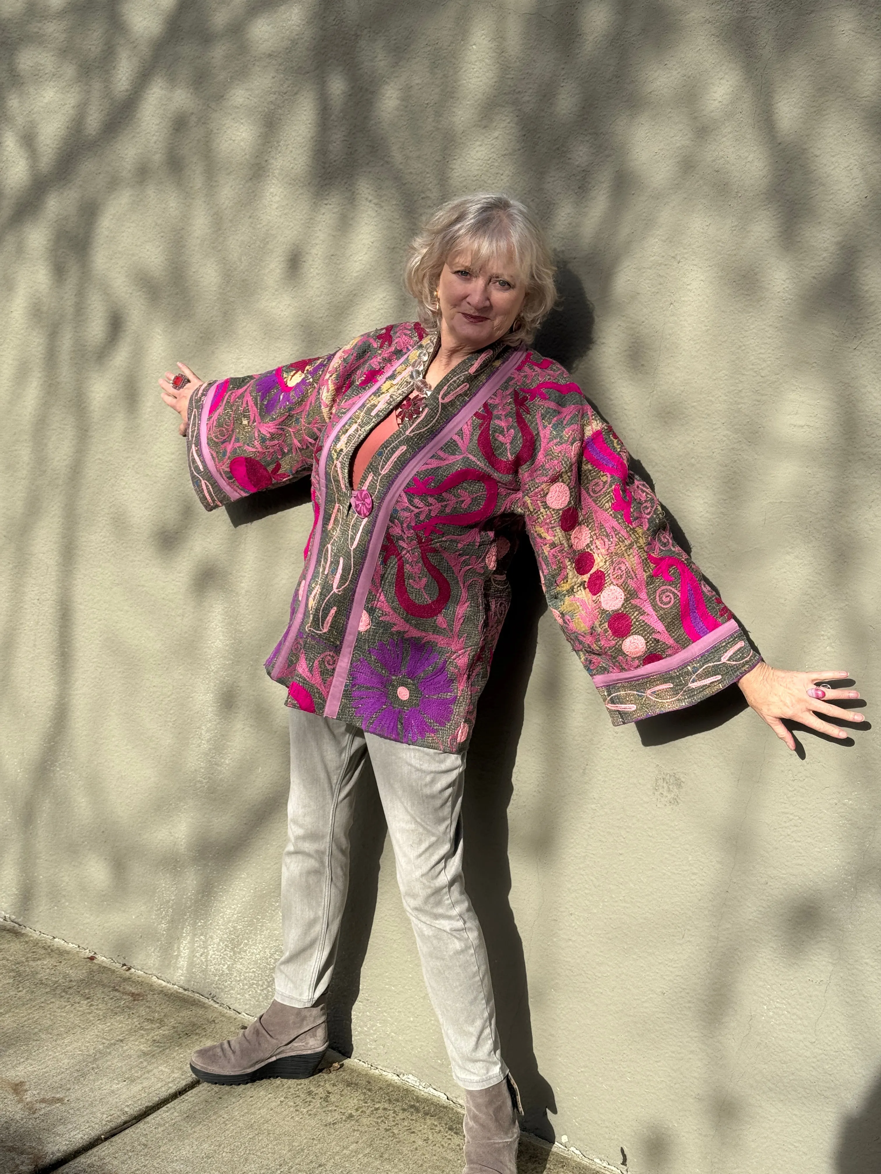 HARDLY GRAY SHABBY CHIC QUILTED KIMONO