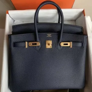 Hermès Birkin 25 Bleu Nuit Togo Gold Hardware GHW