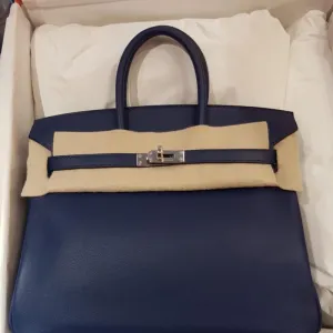 Hermès Birkin 25 Bleu Saphir Swift Palladium Hardware PHW