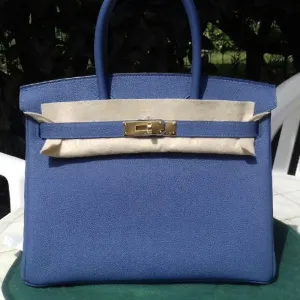 Hermès Birkin 30 Bleu Brighton Togo Gold Hardware GHW