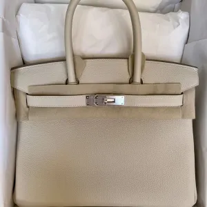 Hermès Birkin 30 Craie Togo Palladium Hardware PHW