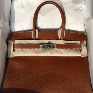 Hermès Birkin 30 Fauve Barenia Faubourg Palladium Hardware PHW
