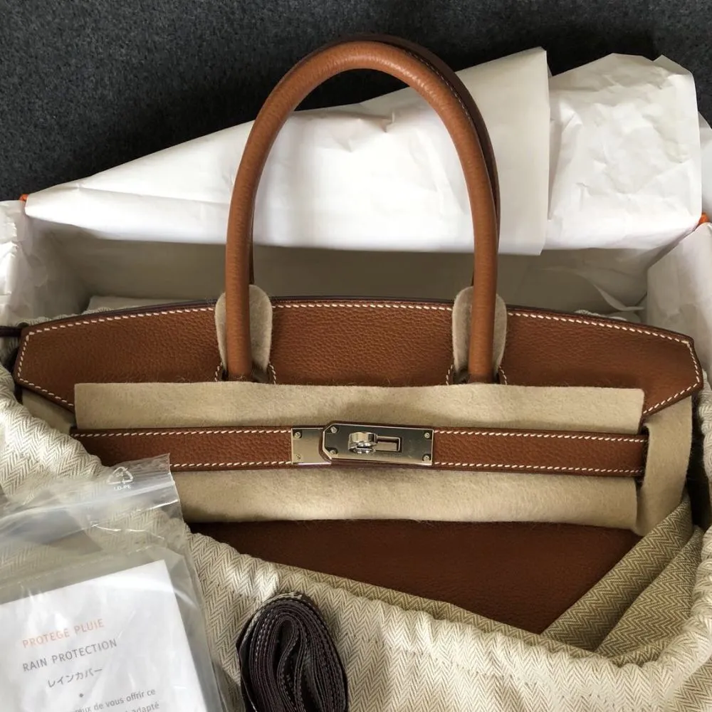 Hermès Birkin 30 Fauve Barenia Faubourg Palladium Hardware PHW