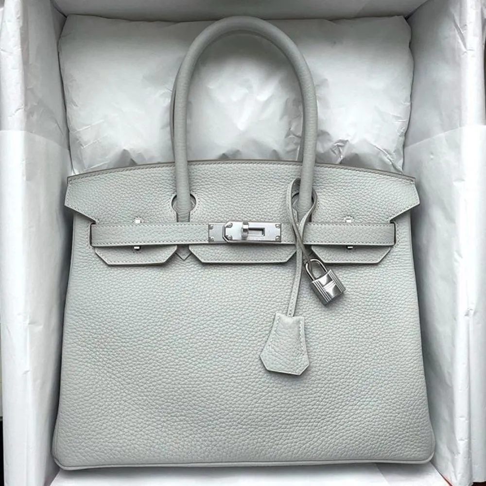 Hermès Birkin 30 Gris Perle Taurillon Clemence Palladium Hardware PHW