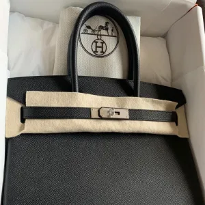 Hermès Birkin 30 Noir (Black) Epsom Palladium Hardware PHW