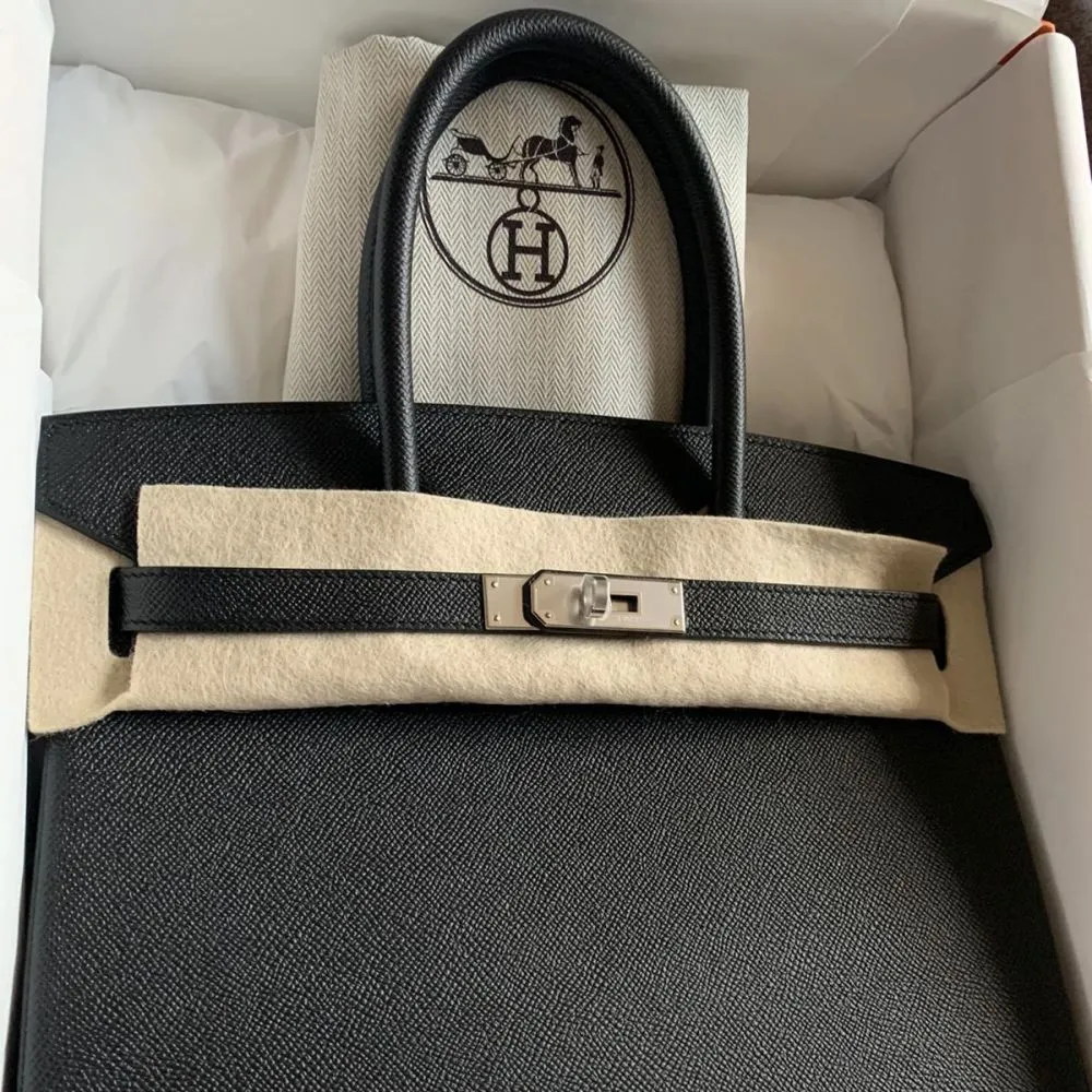Hermès Birkin 30 Noir (Black) Epsom Palladium Hardware PHW