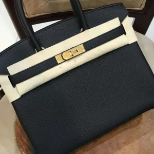 Hermès Birkin 30 Noir (Black) Togo Gold Hardware GHW