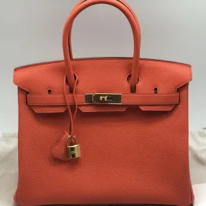 Hermès Birkin 30 Orange Poppy Togo Gold Hardware GHW
