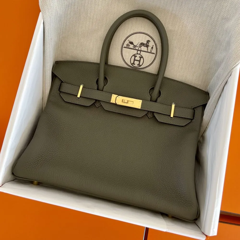 Hermès Birkin 30 Vert de Gris Togo Gold Hardware GHW