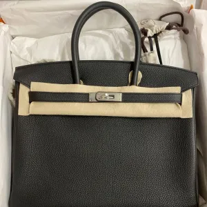 Hermès Birkin 35 Noir (Black) Togo Palladium Hardware PHW