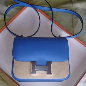 Hermès Constance 18 Bleu Hydra Evercolor Palladium Hardware PHW