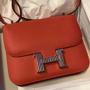 Hermès Constance 18 Capucine Optique Evercolor Enamel Hardware ENA
