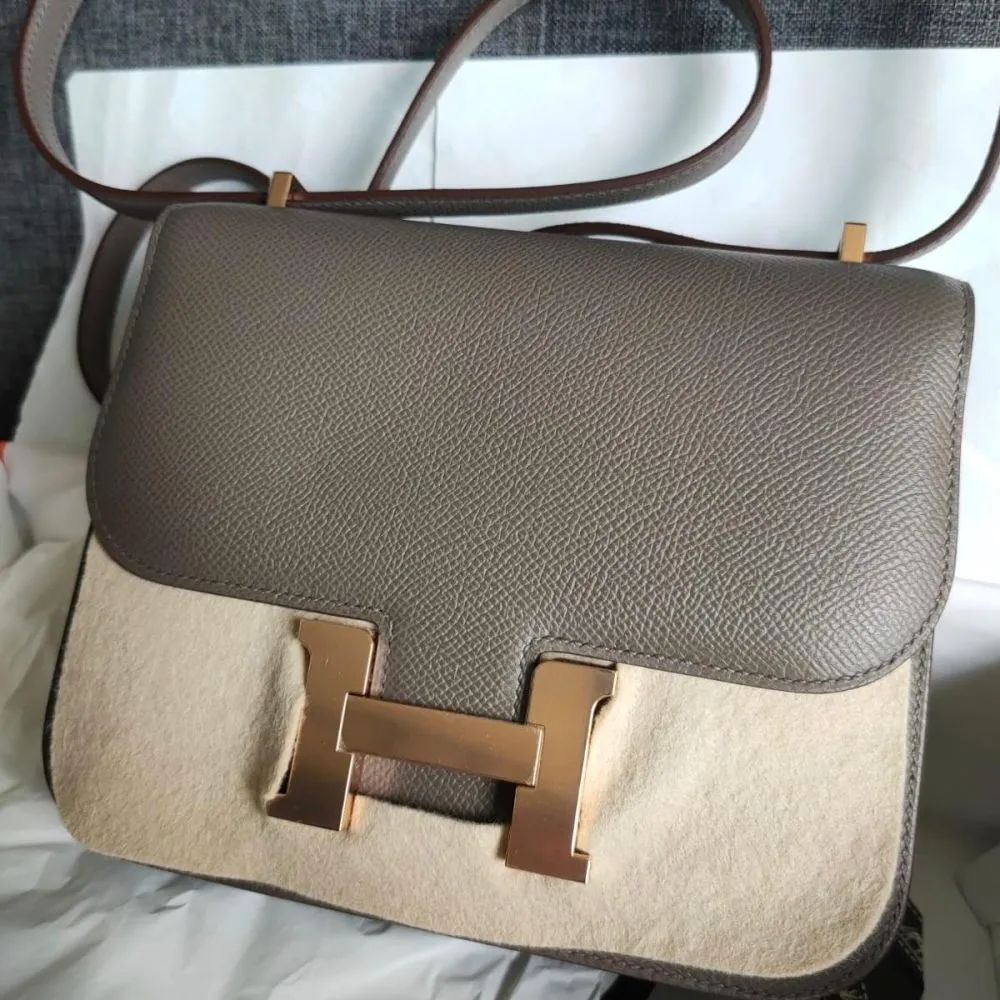 Hermès Constance 18 Gris Etain Epsom Rose Gold Hardware RGHW