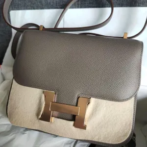 Hermès Constance 18 Gris Etain Epsom Rose Gold Hardware RGHW