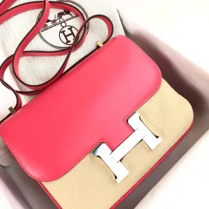 Hermès Constance 18 Rose Lipstick Tadelakt Palladium Hardware PHW