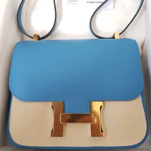 Hermès Constance 24 Bleu Zanzibar Evercolor Gold Hardware GHW
