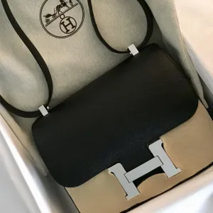 Hermès Constance 24 Noir (Black) Epsom Palladium Hardware PHW