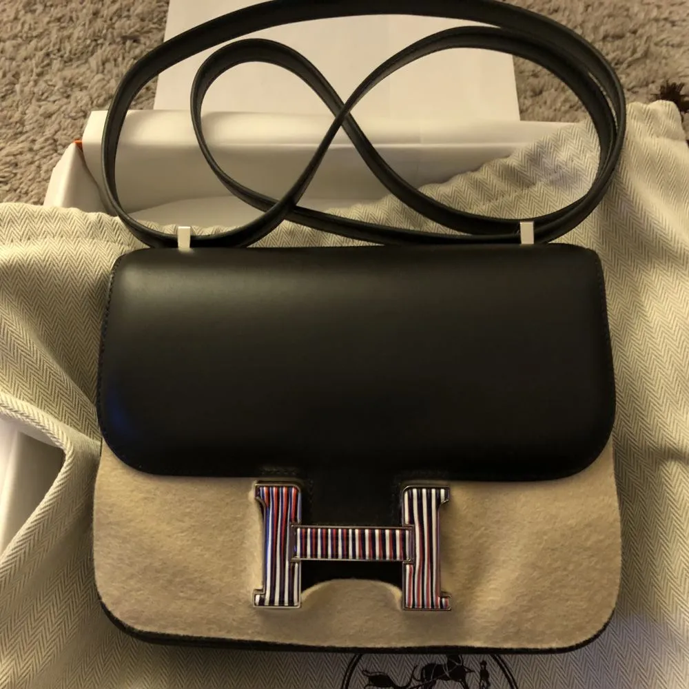 Hermès Constance Limited Edition 18 Noir (Black) Optique Veau Monsieur Enamel Hardware ENA