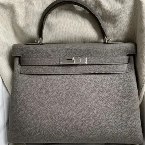 Hermès Kelly 32 Gris Etain Togo Palladium Hardware PHW