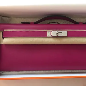 Hermès Kelly Cut Rose Pourpre Swift Palladium Hardware PHW