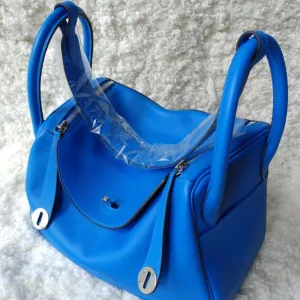 Hermès Lindy 30 Bleu Hydra Evercolor Palladium Hardware PHW