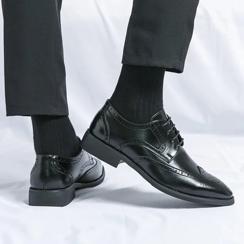 Herren Echte Leder Oxford Derby Handgemachte Schuhe
