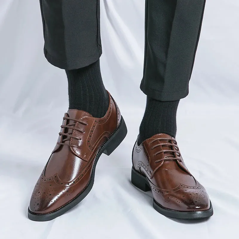 Herren Echte Leder Oxford Derby Handgemachte Schuhe