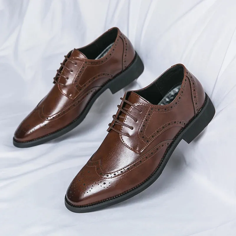 Herren Echte Leder Oxford Derby Handgemachte Schuhe