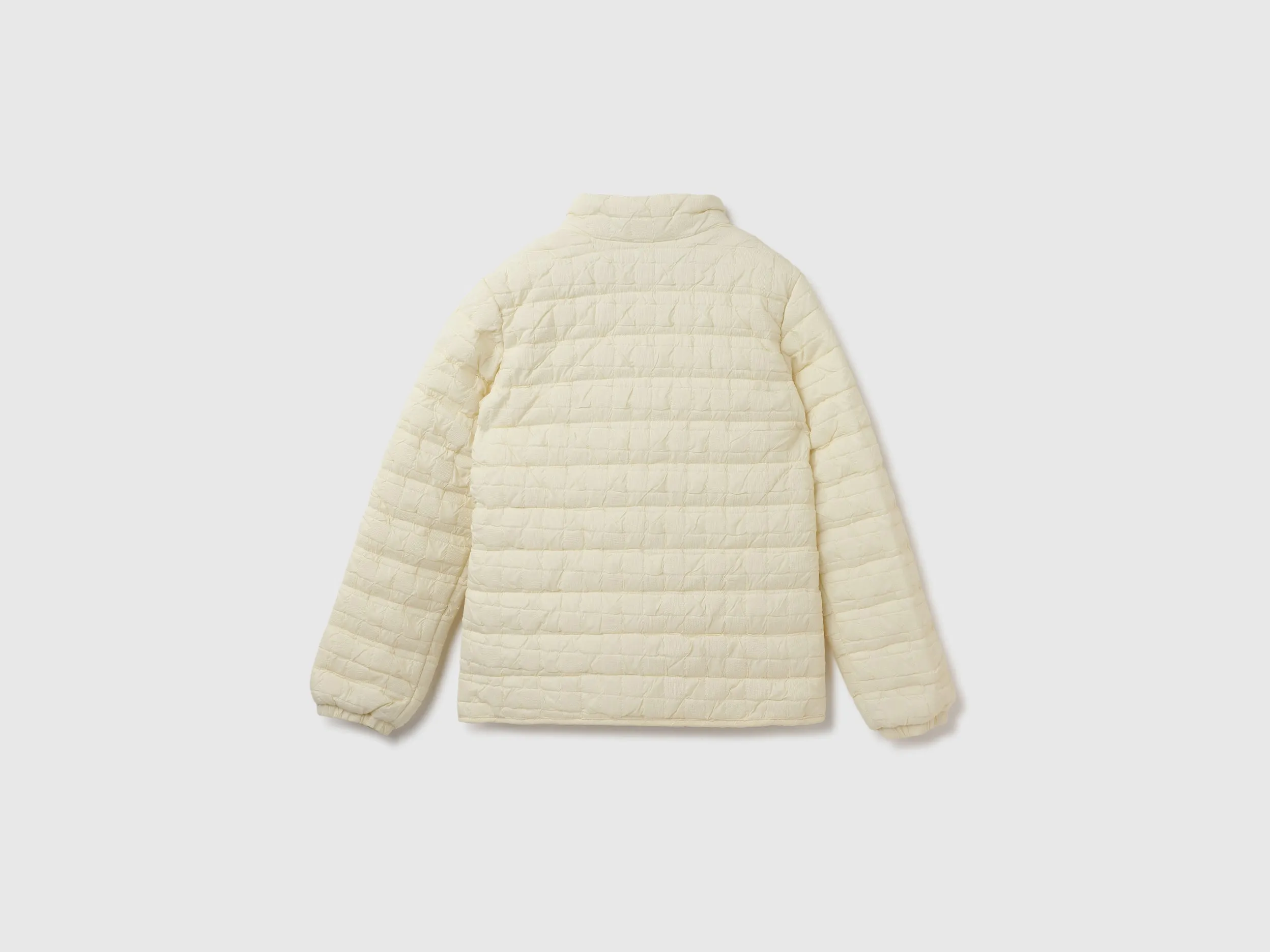 High Neck Textured Zipper Jacket