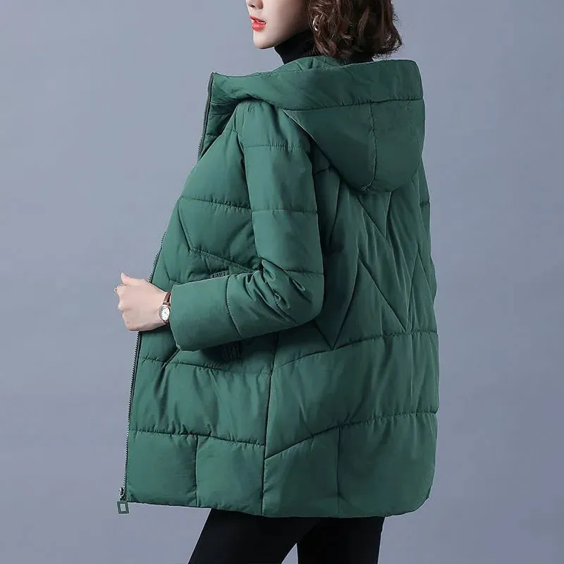 Hooded Cotton Padded Parka Jacket Winter Jacket For Women