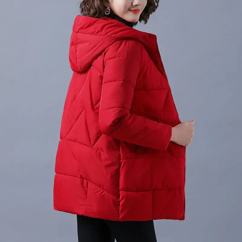 Hooded Cotton Padded Parka Jacket Winter Jacket For Women