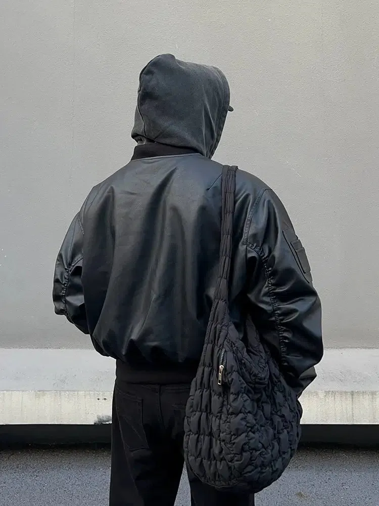Hooded Double-Sided Leather Jacket