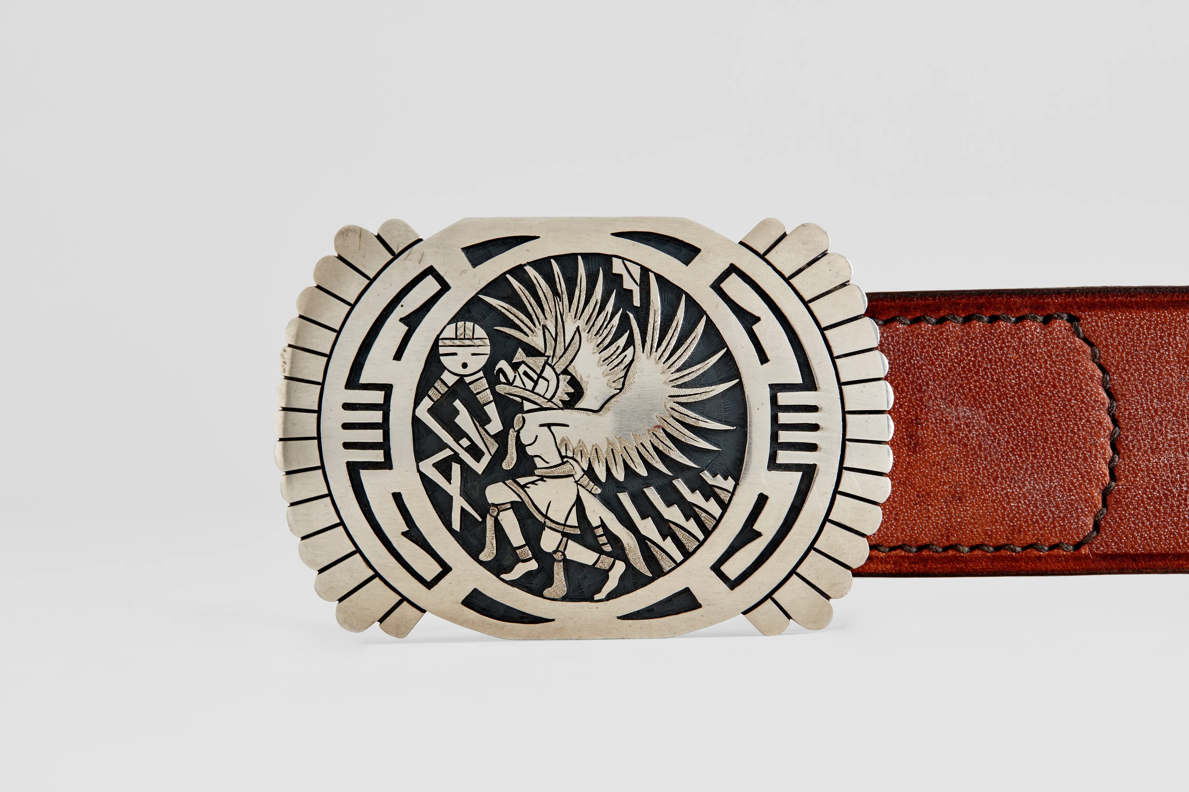 Hopi Sterling Overlay Belt