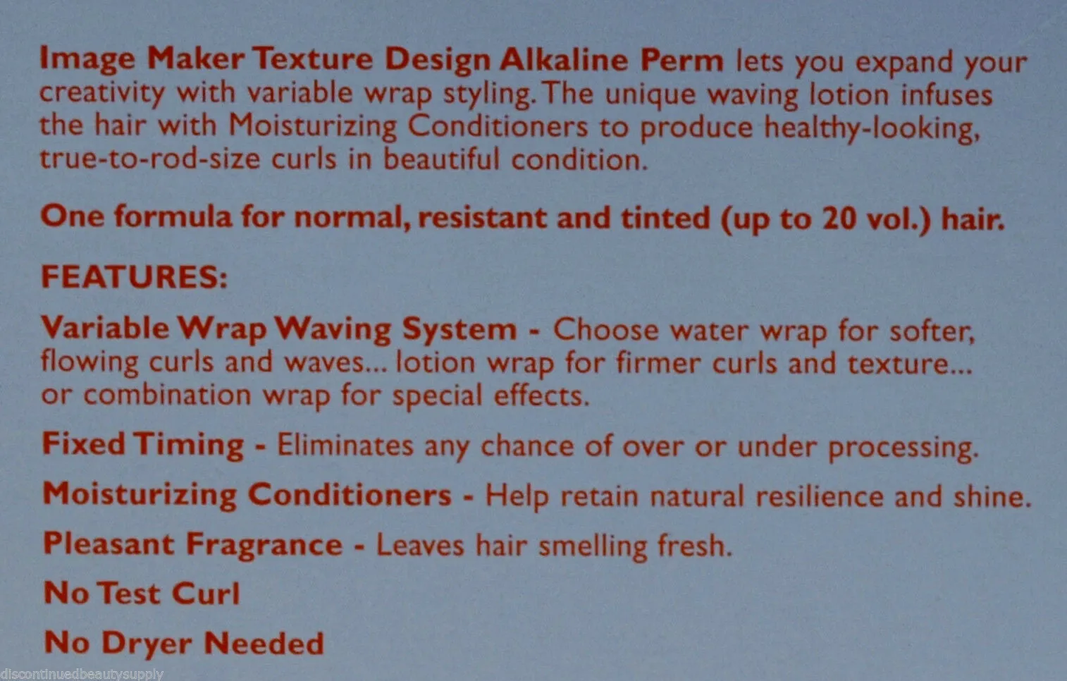Image Maker Texture Design Alkaline Perm - One Application (5 pack)