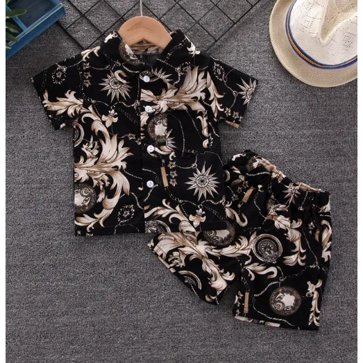INSTOCK-children's clothing boys short-sleeved shirt floral set