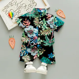 INSTOCK-children's clothing boys short-sleeved shirt floral set