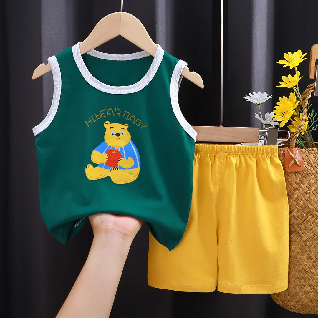 INSTOCK-Children's pure cotton sleeveless set