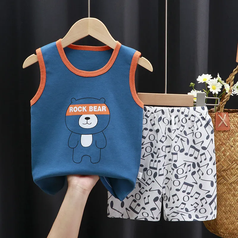 INSTOCK-Children's pure cotton sleeveless set