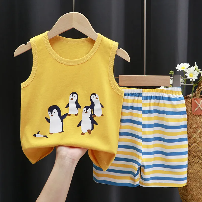 INSTOCK-Children's pure cotton sleeveless set