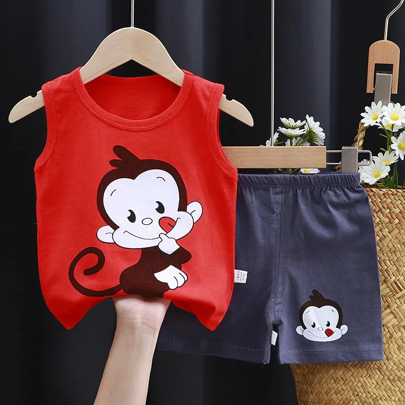 INSTOCK-Children's pure cotton sleeveless set
